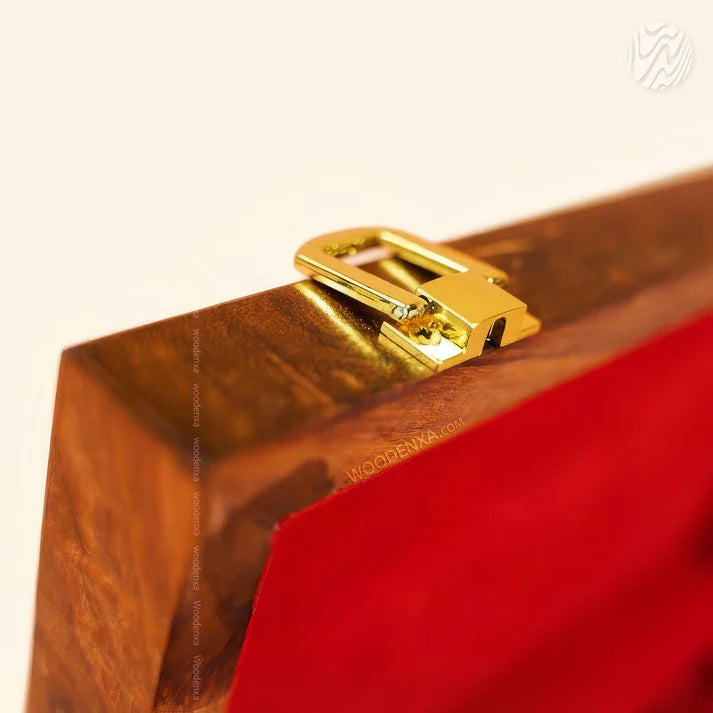 10 Watch Wooden Box with Acrylic Glass Top & Golden Button