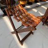 Premium Foldable Wooden Stool with Brass Work | Handmade
