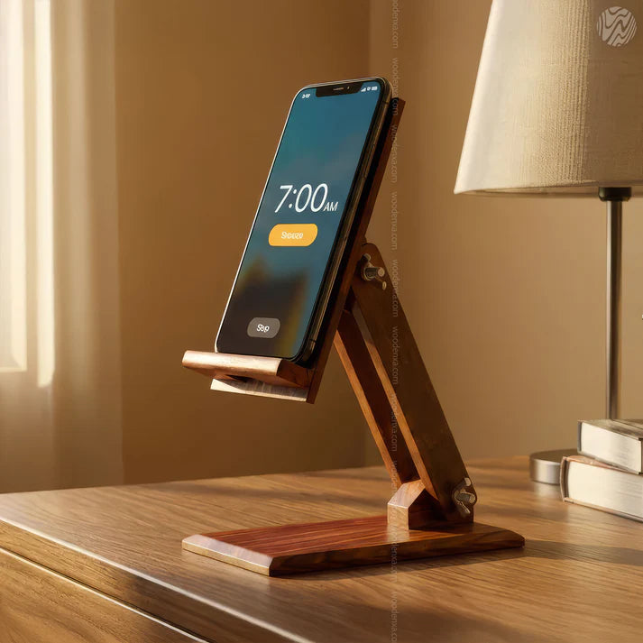 Wooden Adjustable Mobile Stand