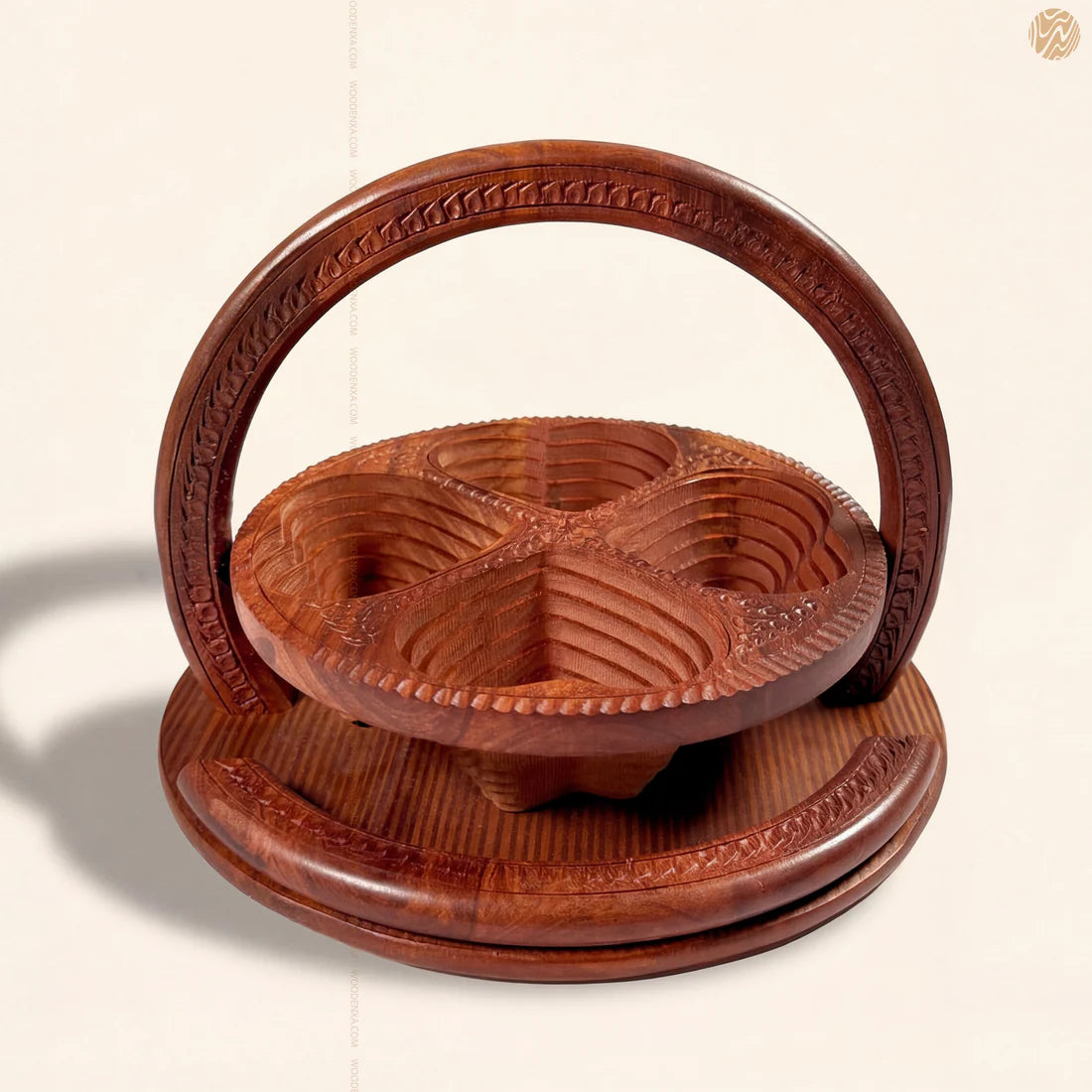 Wooden Dry Fruit Serving Basket Tray