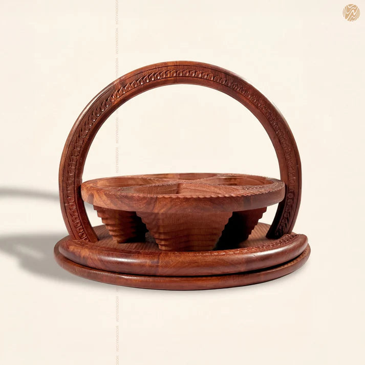 Wooden Dry Fruit Serving Basket Tray