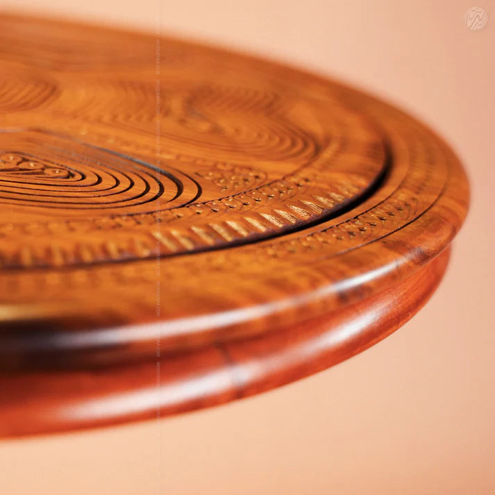Dry Fruit Wooden Table with Foldable Basket | Handmade