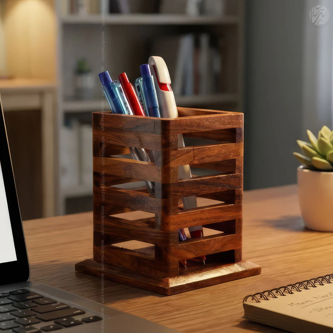 Handmade Solid Rosewood Pen Stand Holder