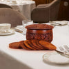 Wooden Handcrafted Tea Mates for 6 Cups – Carving Design